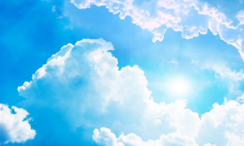 Blue clean sky. Abstract clouds.